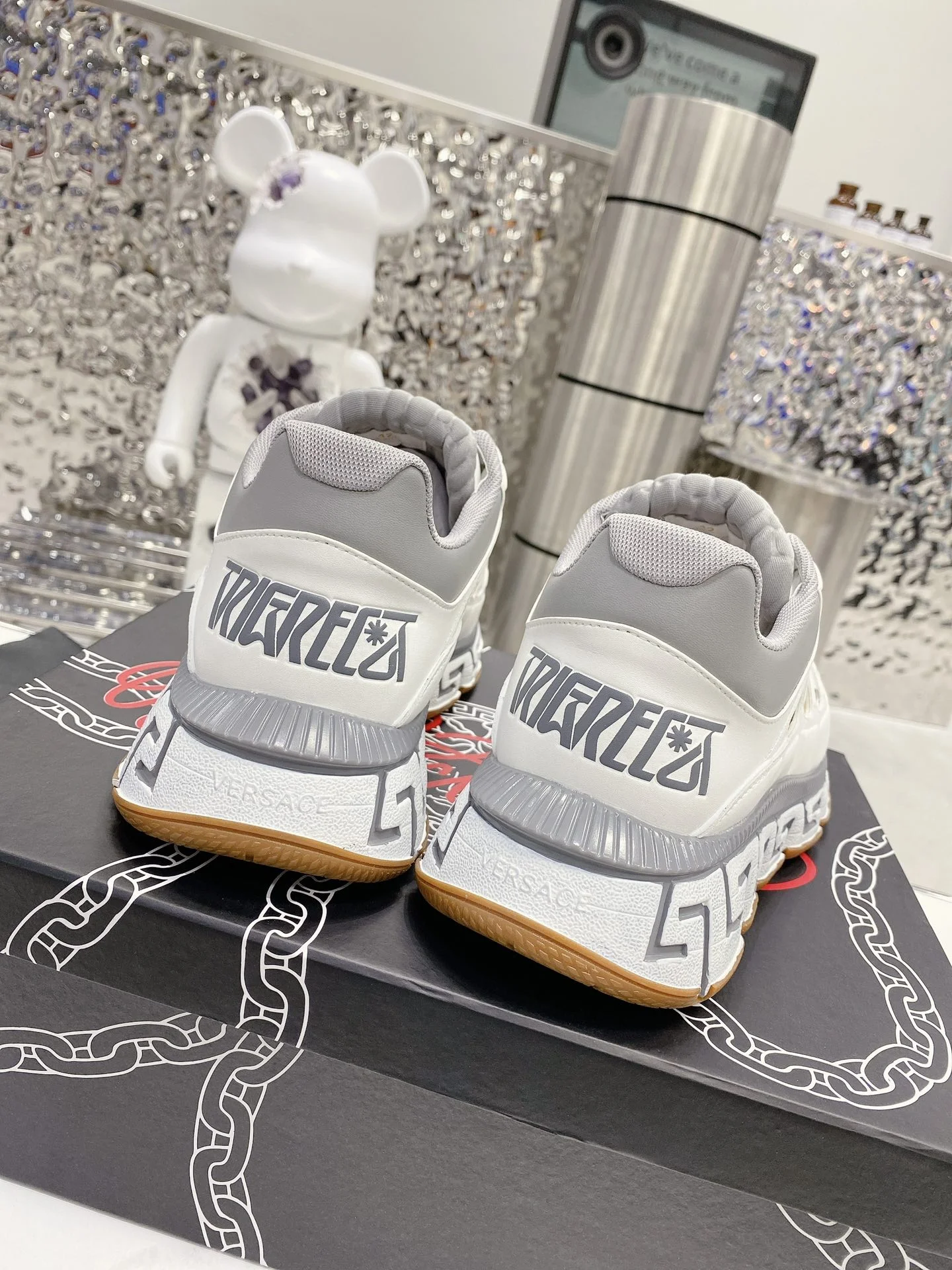 VERSACE Sneakers Cow Leather White-Gold EU35-46 B90202609111918 - Image 6