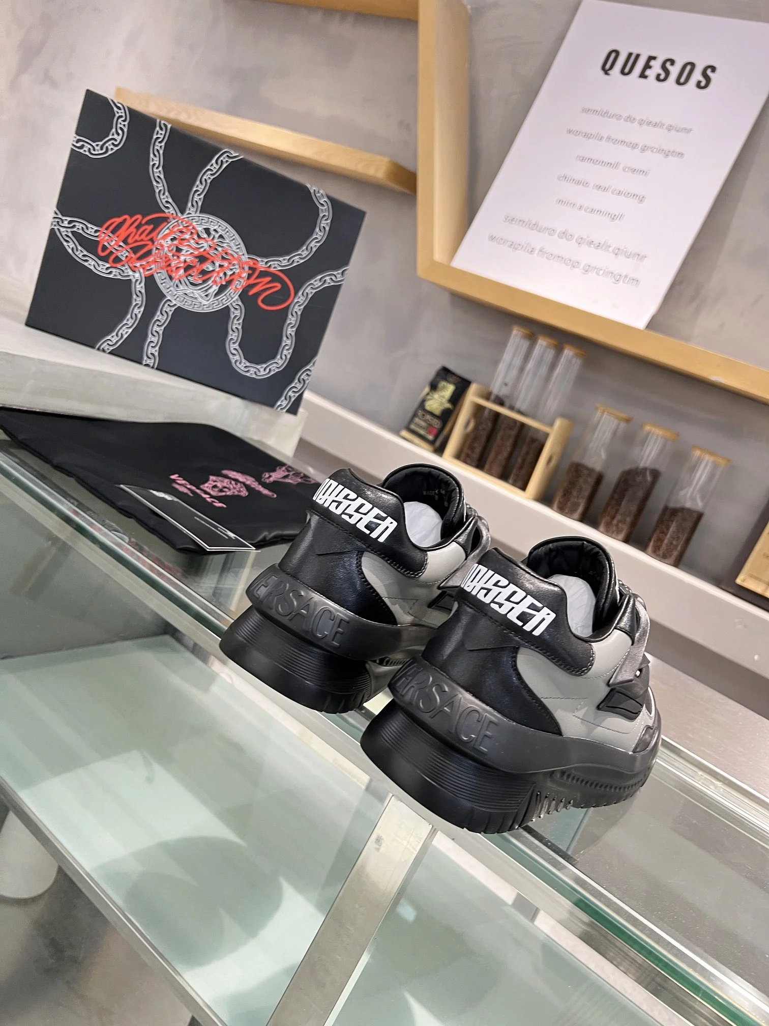 VERSACE Sneakers Leather Black-Gray EU35-46 B90202609111933 - Image 9