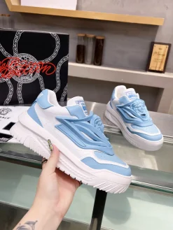 VERSACE Sneakers Leather White-Light Blue EU35-46 B90202609111934