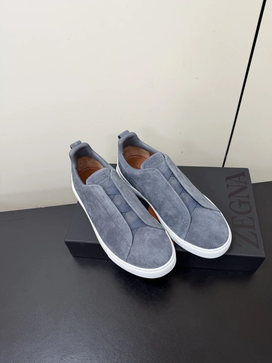ZEGNA Loafers Calf Leather Grey-White EU39-46 C50202609110783 - Image 2