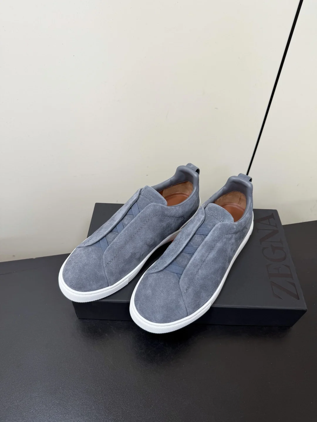 ZEGNA Loafers Calf Leather Grey-White EU39-46 C50202609110783 - Image 3