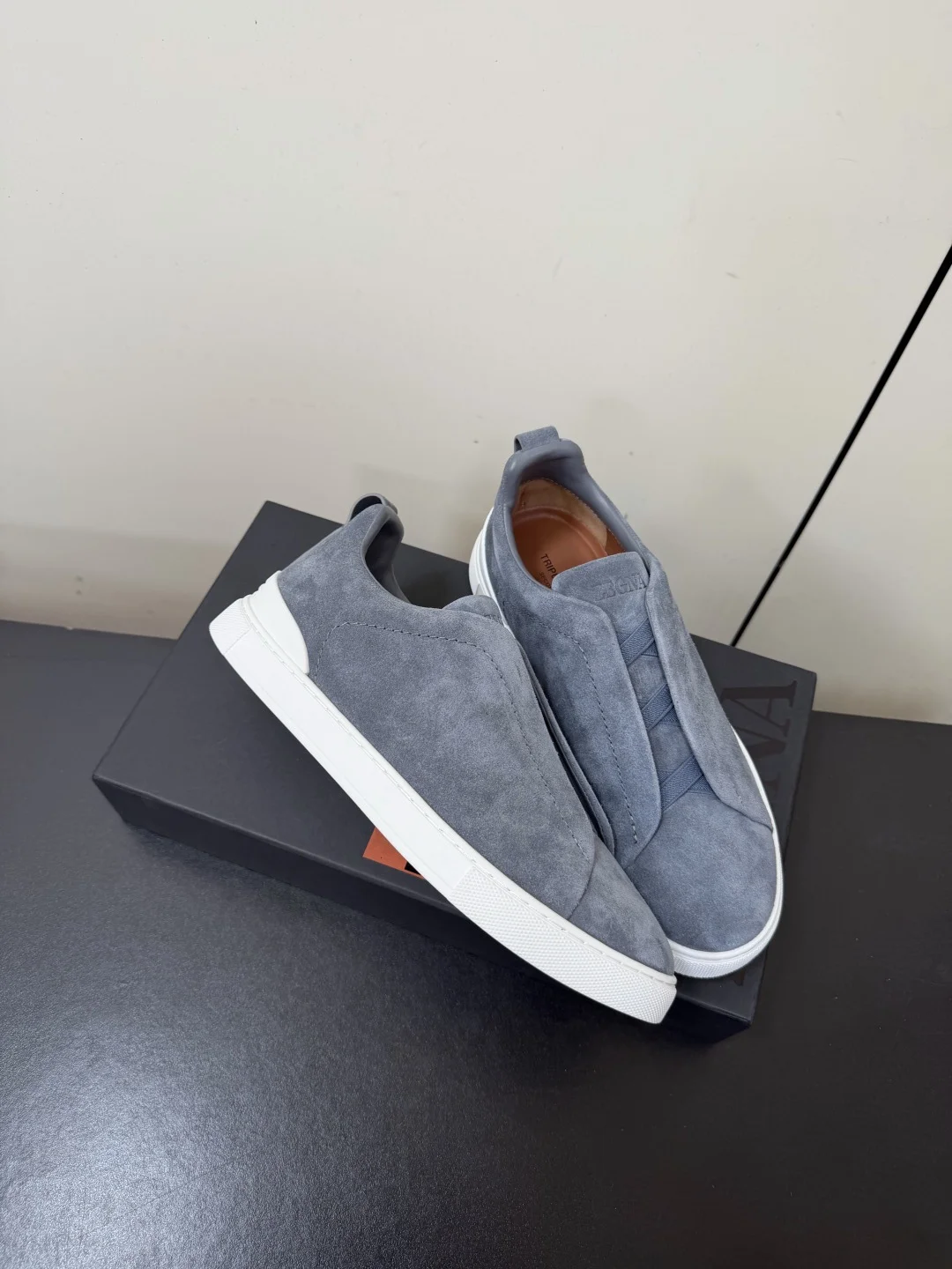 ZEGNA Loafers Calf Leather Grey-White EU39-46 C50202609110783 - Image 5