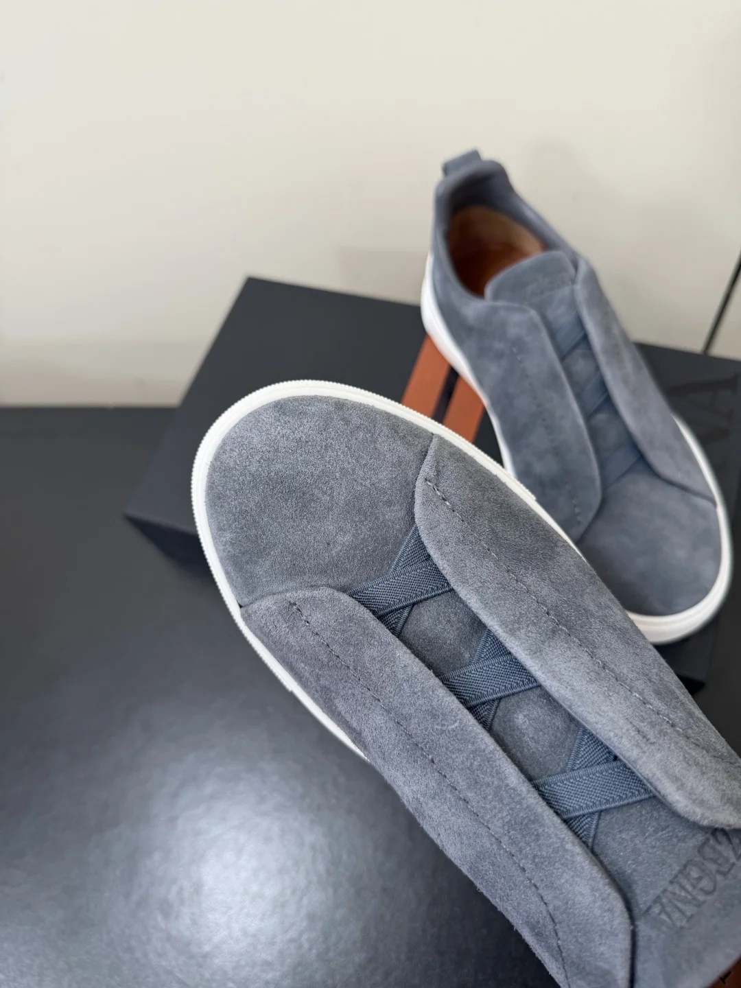 ZEGNA Loafers Calf Leather Grey-White EU39-46 C50202609110783 - Image 6