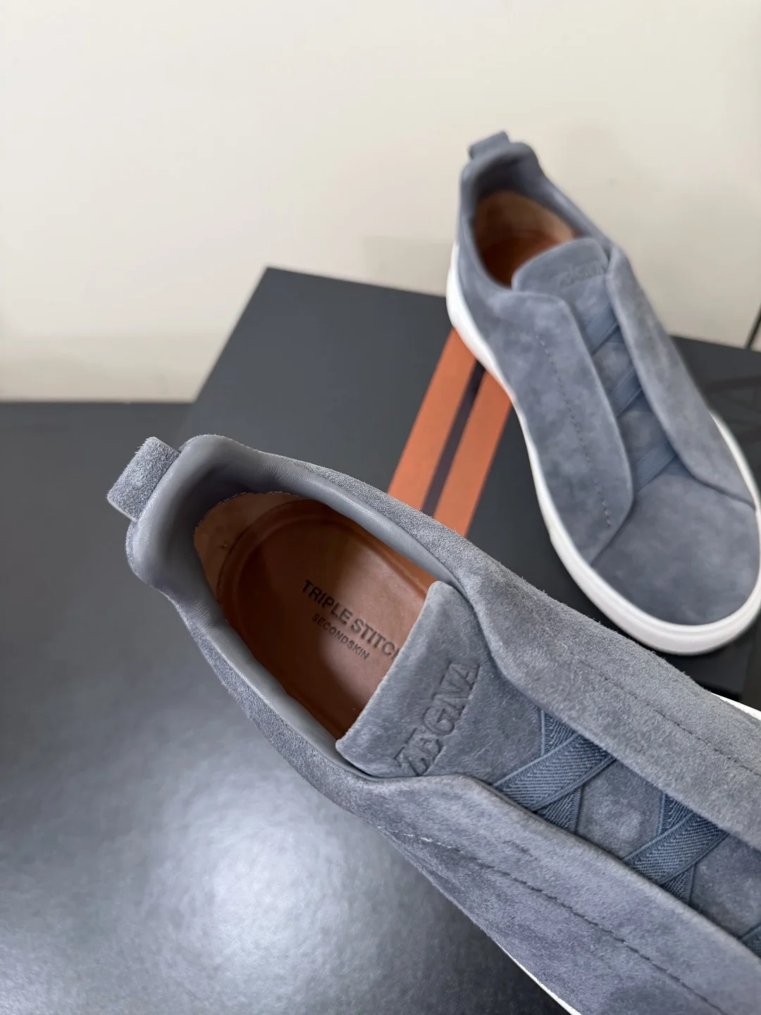 ZEGNA Loafers Calf Leather Grey-White EU39-46 C50202609110783 - Image 7