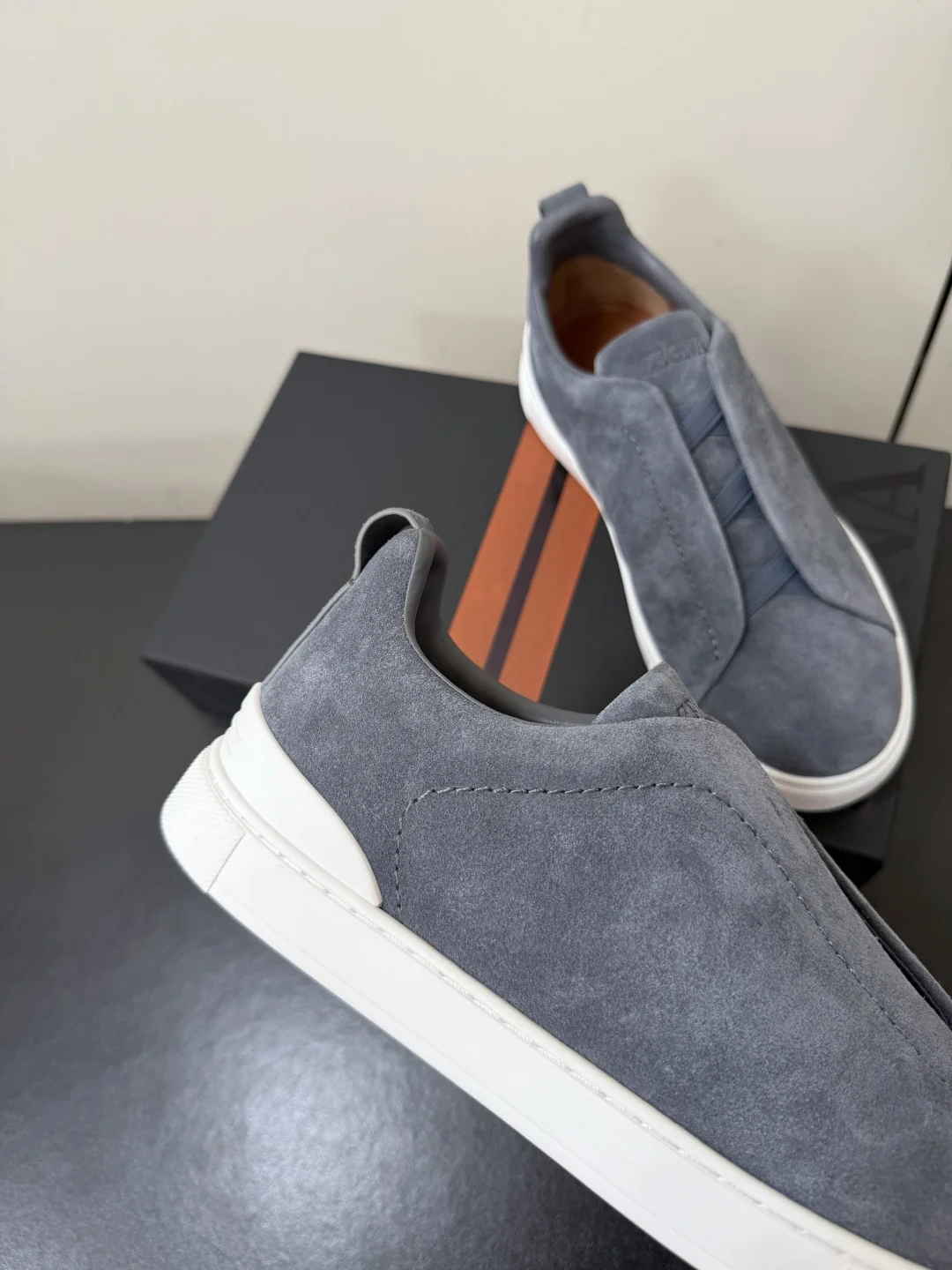 ZEGNA Loafers Calf Leather Grey-White EU39-46 C50202609110783 - Image 8