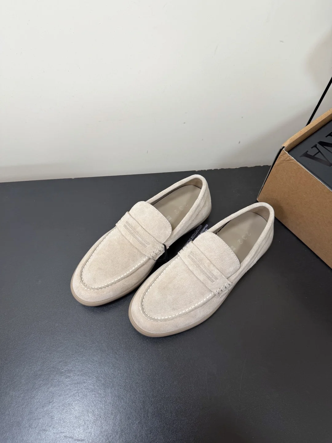 ZEGNA Loafers Suede Leather Beige EU39-45 C50202609110767 - Image 3