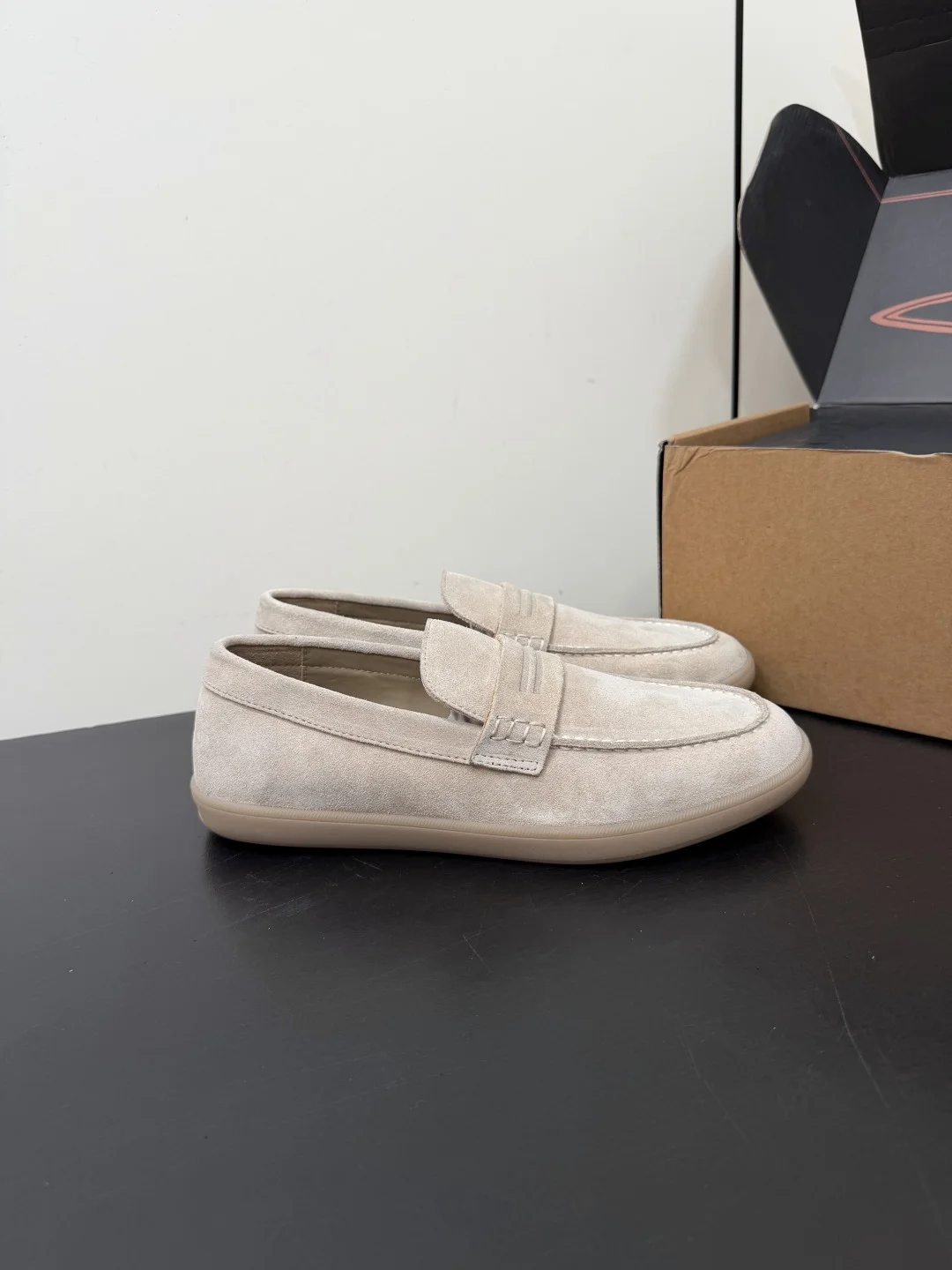 ZEGNA Loafers Suede Leather Beige EU39-45 C50202609110767 - Image 4