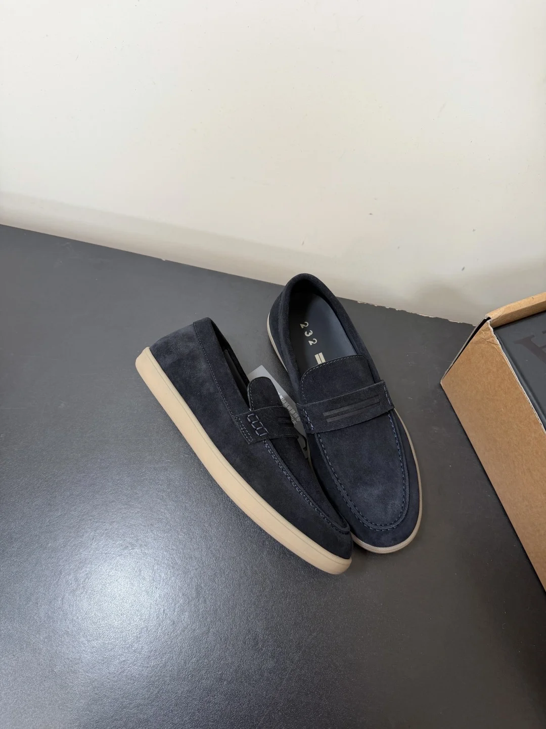 ZEGNA Loafers Suede Leather Blue-Beige EU39-45 C50202609110766 - Image 5