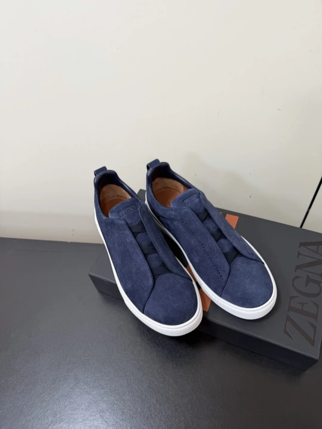 ZEGNA Slides Leather TPU Blue-White EU39-46 C50202609110785 - Image 2