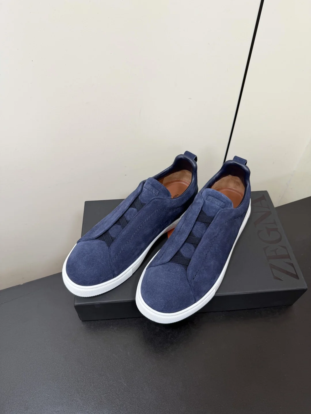 ZEGNA Slides Leather TPU Blue-White EU39-46 C50202609110785 - Image 3