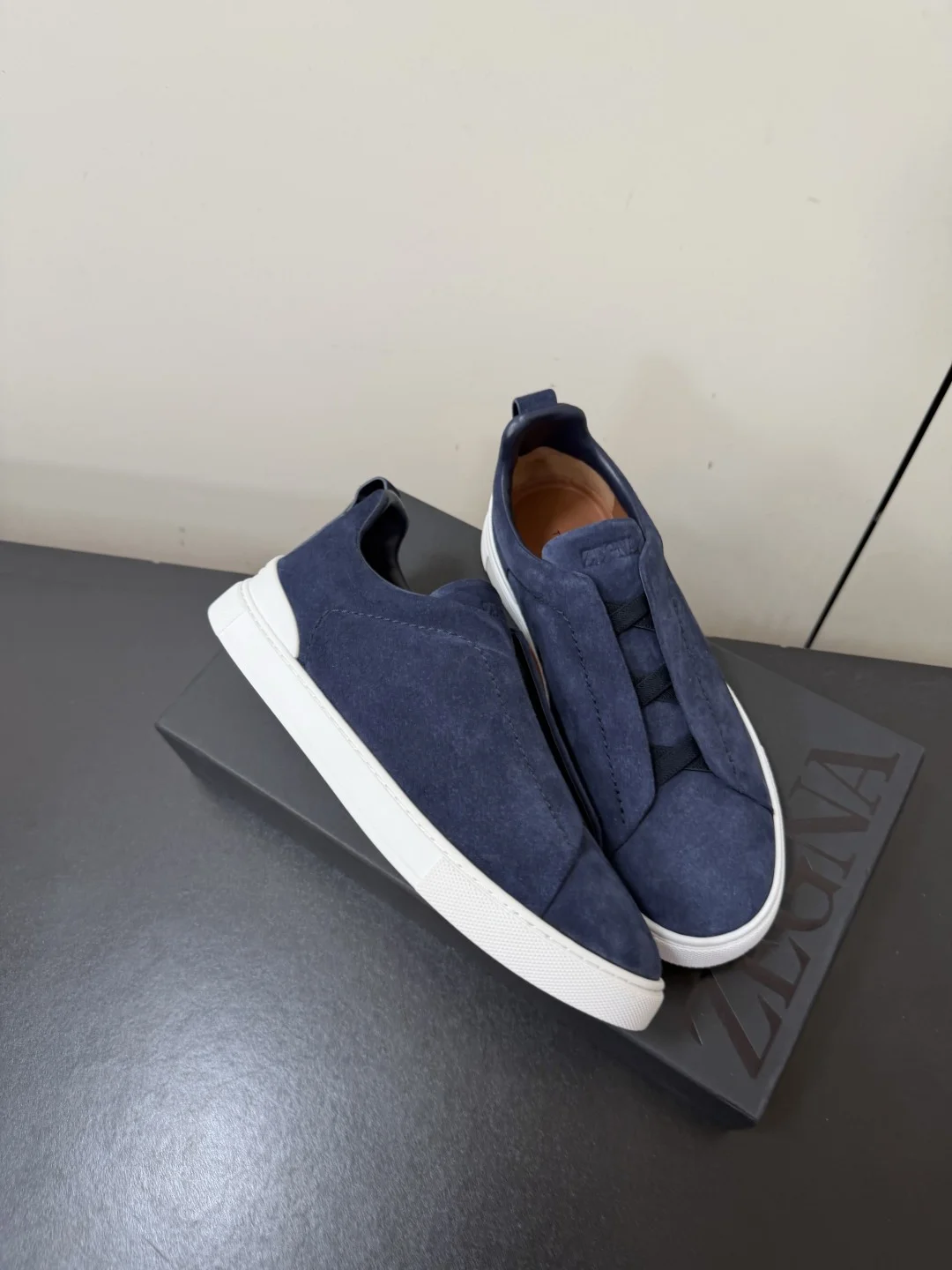 ZEGNA Slides Leather TPU Blue-White EU39-46 C50202609110785 - Image 5