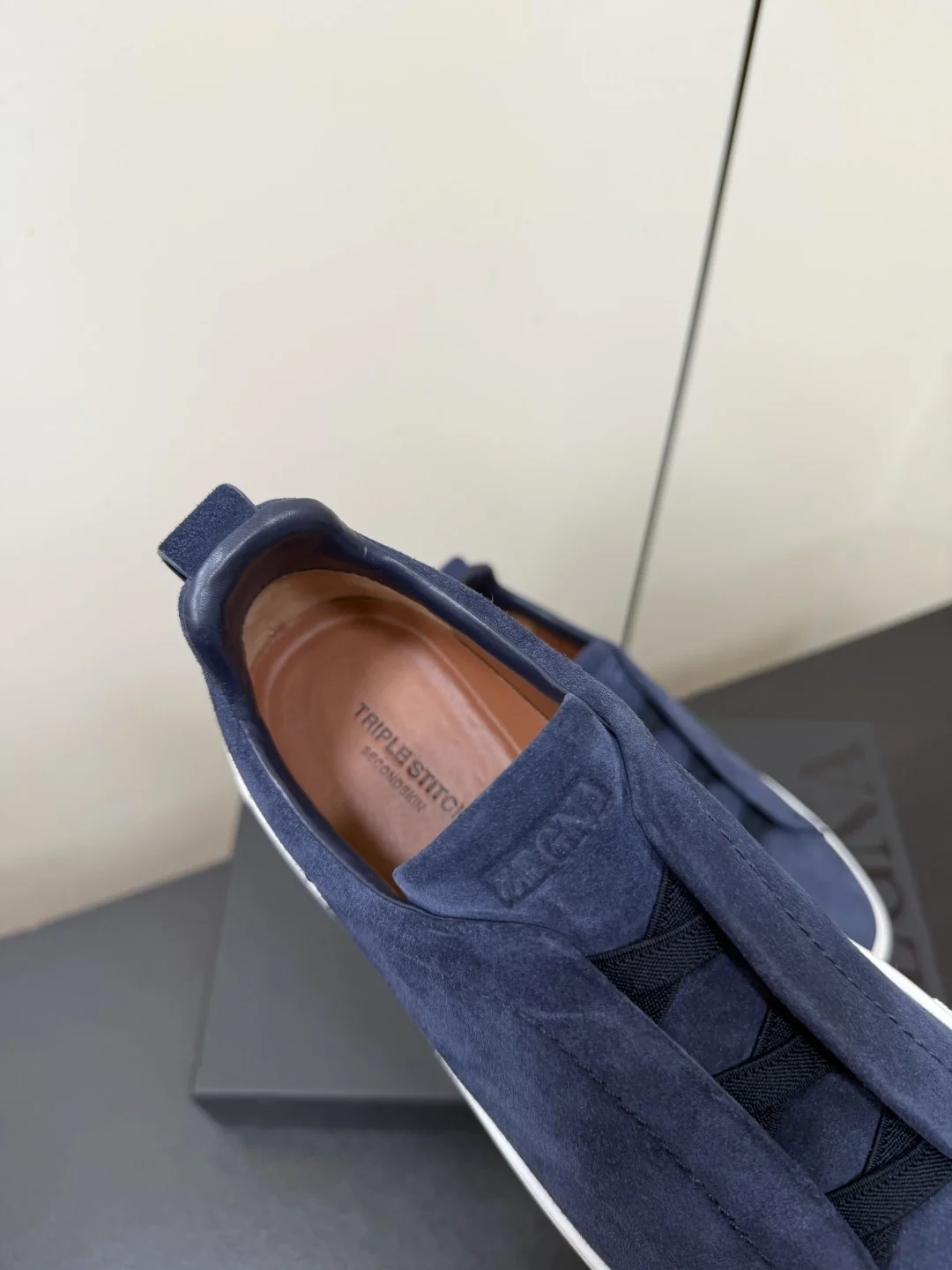 ZEGNA Slides Leather TPU Blue-White EU39-46 C50202609110785 - Image 7