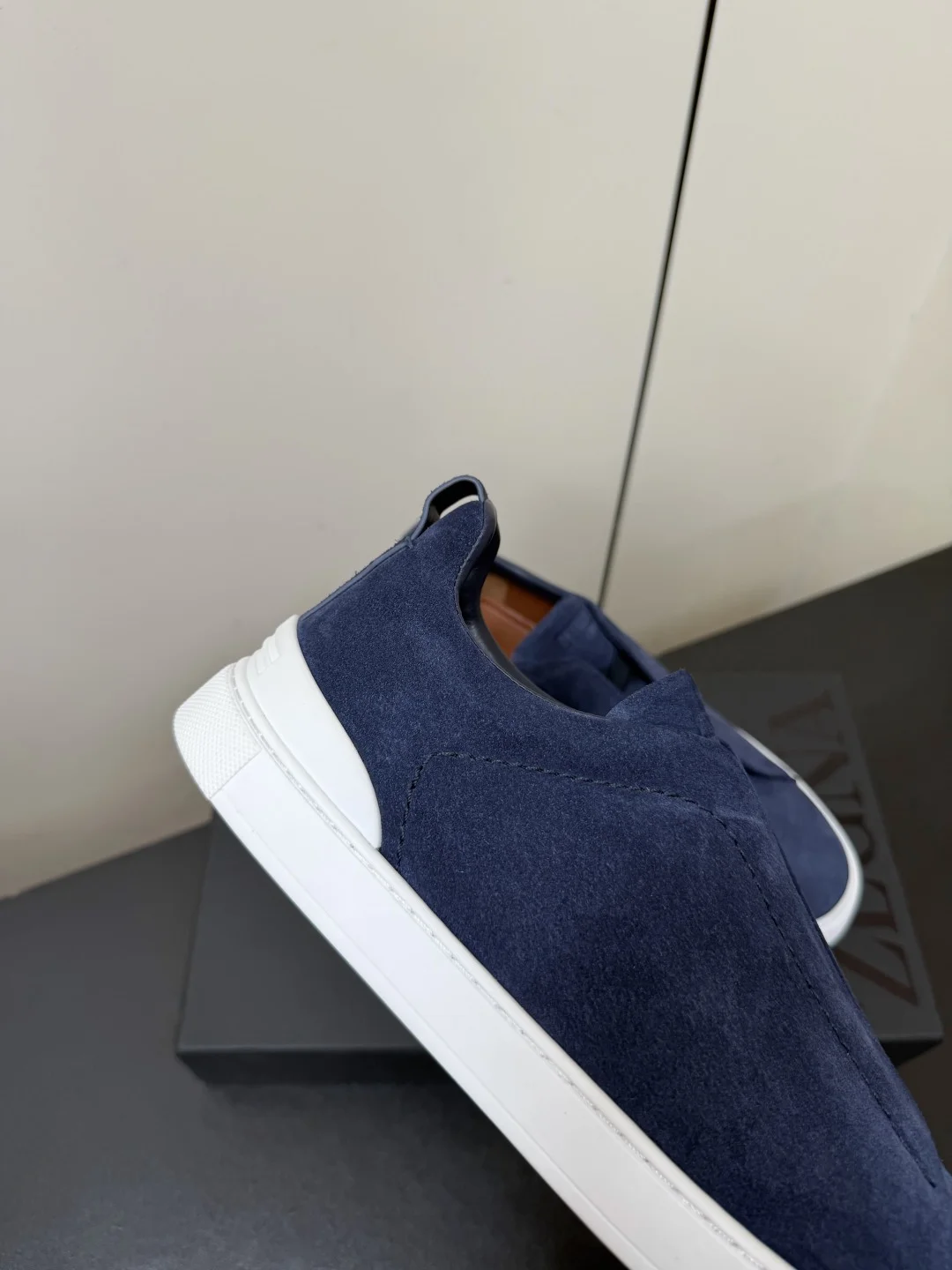 ZEGNA Slides Leather TPU Blue-White EU39-46 C50202609110785 - Image 8