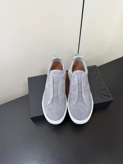 ZEGNA Sneakers Calf Leather Grey-White EU39-46 C50202609110780