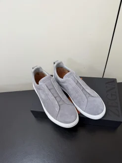 Alternative view of ZEGNA Sneakers Calf Leather Grey-White EU39-46 C50202609110780