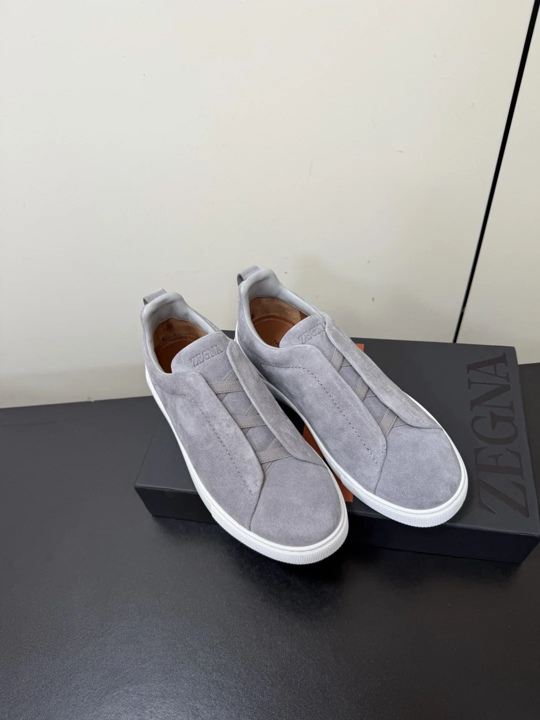 ZEGNA Sneakers Calf Leather Grey-White EU39-46 C50202609110780 - Image 2