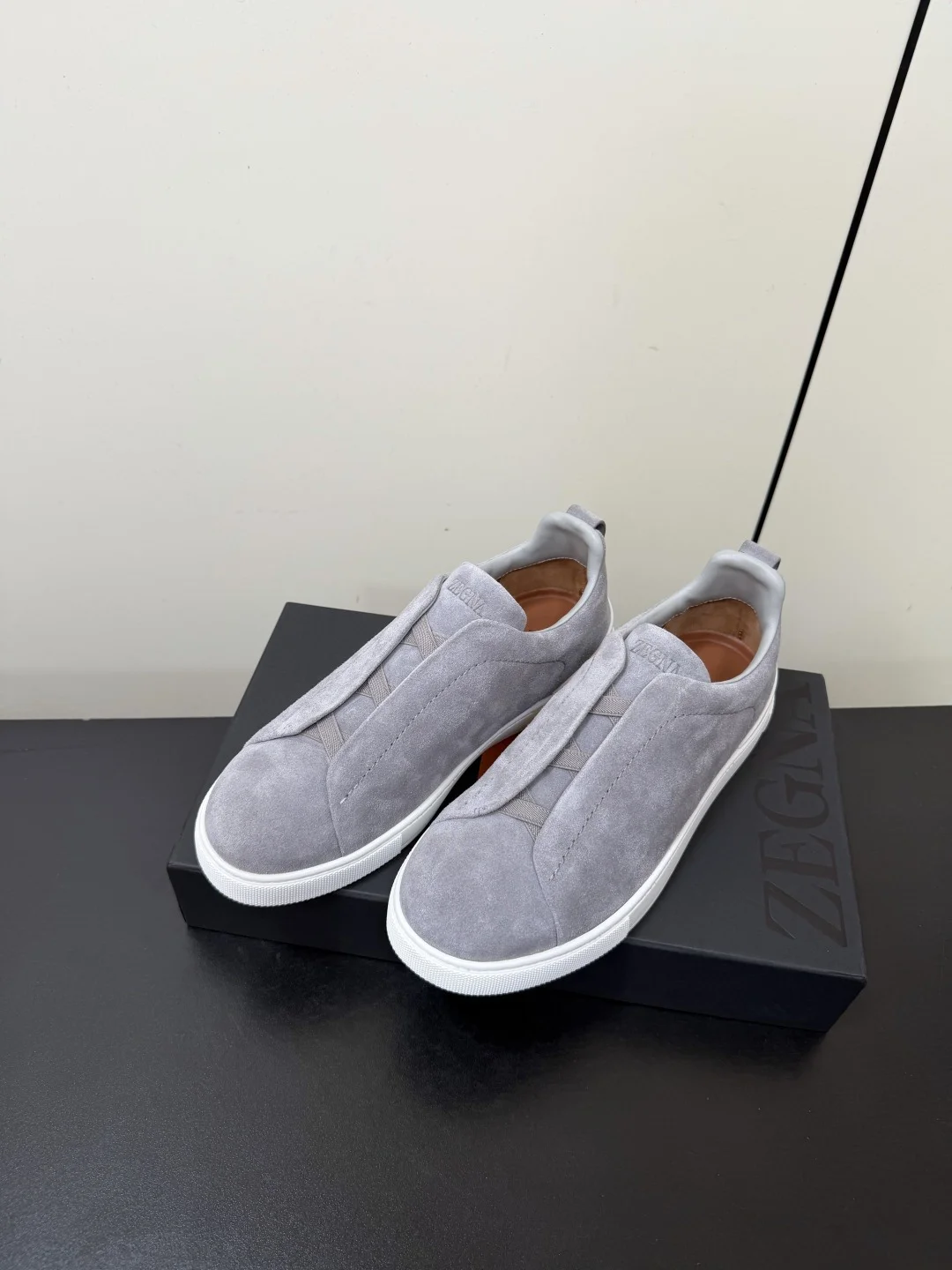 ZEGNA Sneakers Calf Leather Grey-White EU39-46 C50202609110780 - Image 3