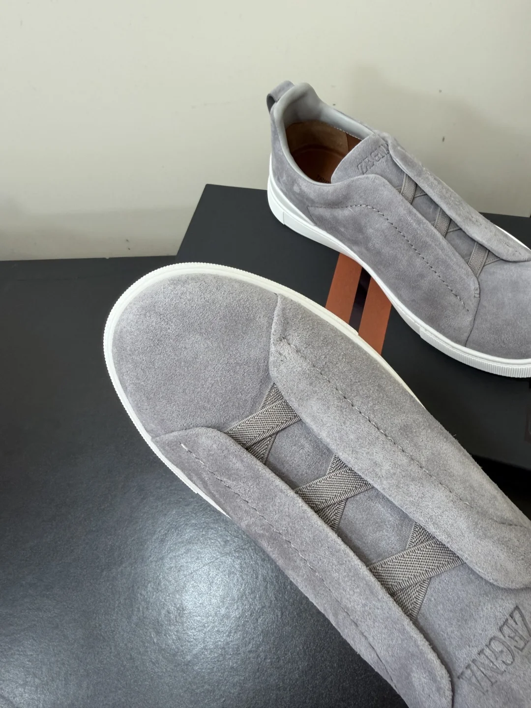 ZEGNA Sneakers Calf Leather Grey-White EU39-46 C50202609110780 - Image 6