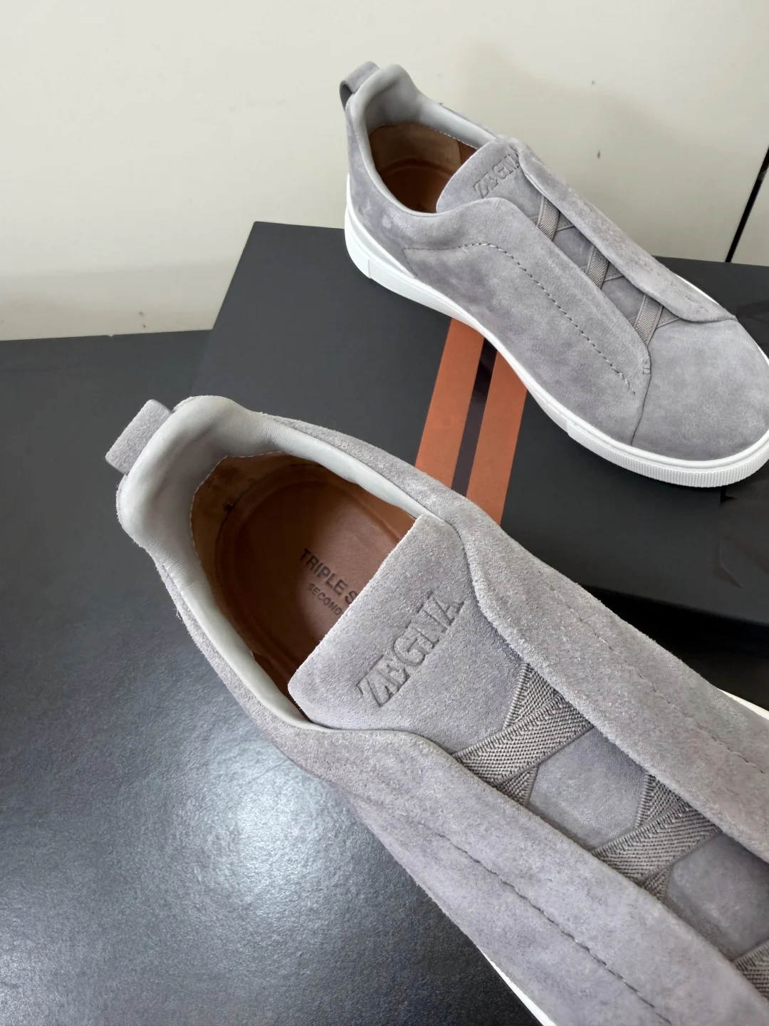 ZEGNA Sneakers Calf Leather Grey-White EU39-46 C50202609110780 - Image 7