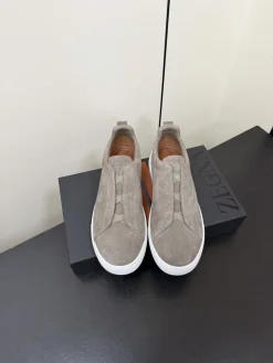 ZEGNA Sneakers Calf Leather Grey-White EU39-46 C50202609110782