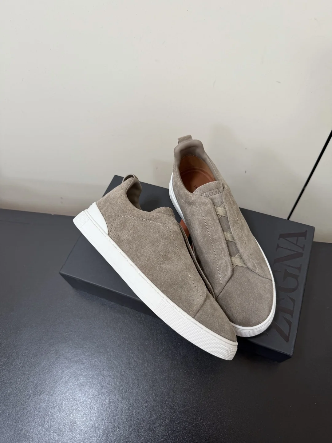 ZEGNA Sneakers Calf Leather Grey-White EU39-46 C50202609110782 - Image 5