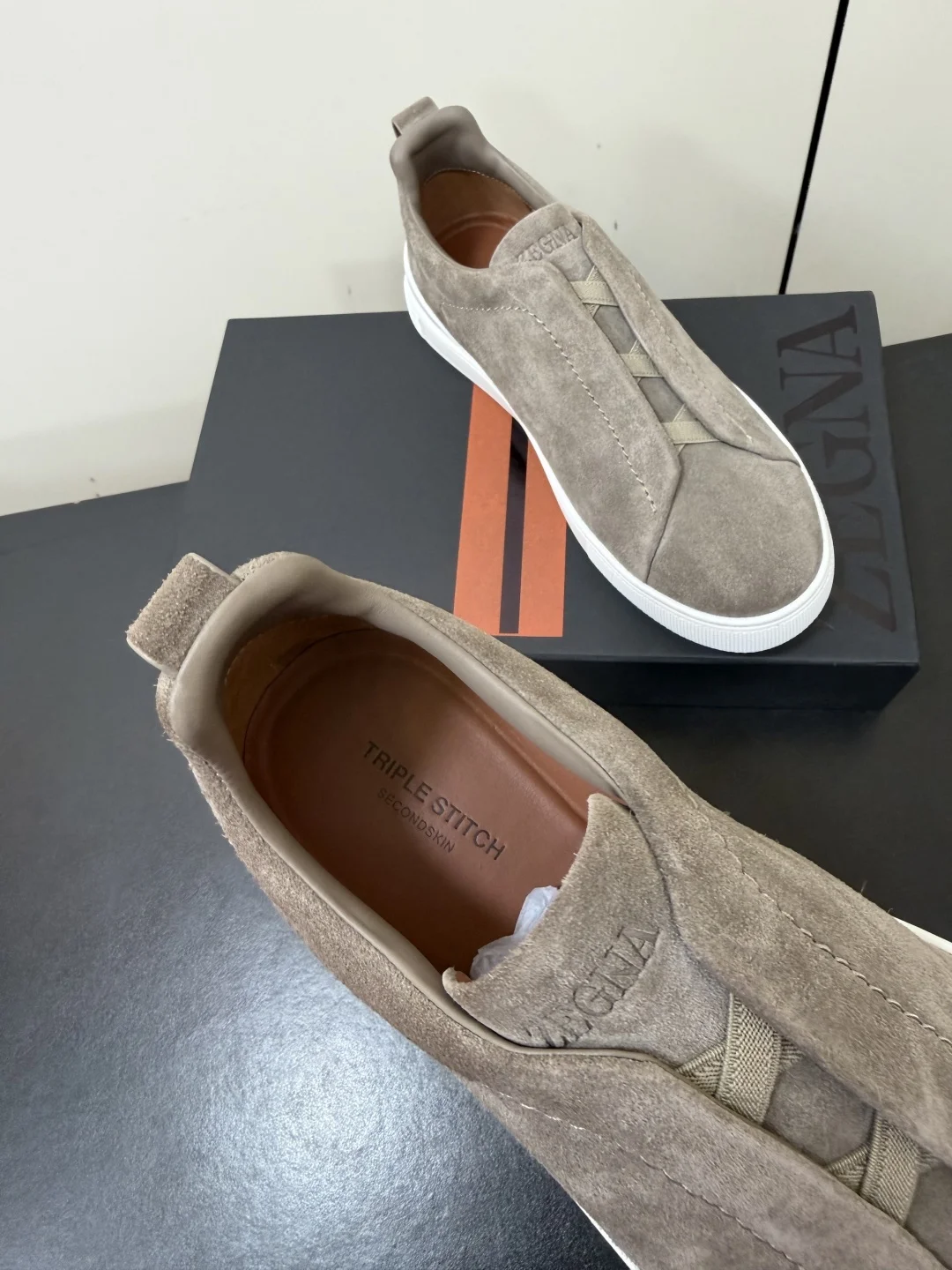 ZEGNA Sneakers Calf Leather Grey-White EU39-46 C50202609110782 - Image 7