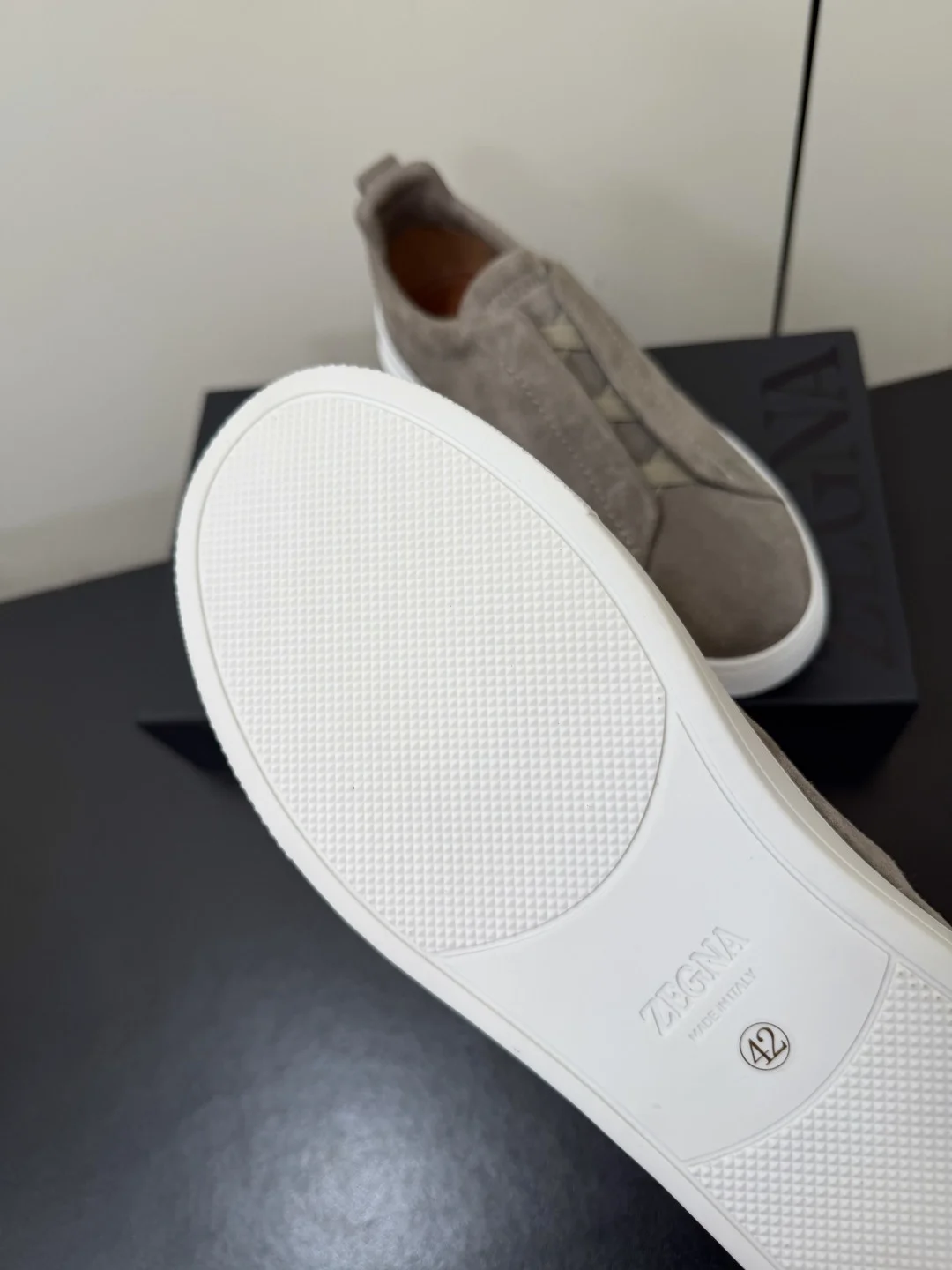 ZEGNA Sneakers Calf Leather Grey-White EU39-46 C50202609110782 - Image 9