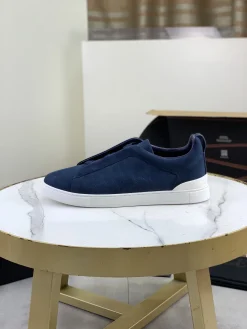 ZEGNA Sneakers Canvas Rubber Blue-White EU39-44 D60202609110945