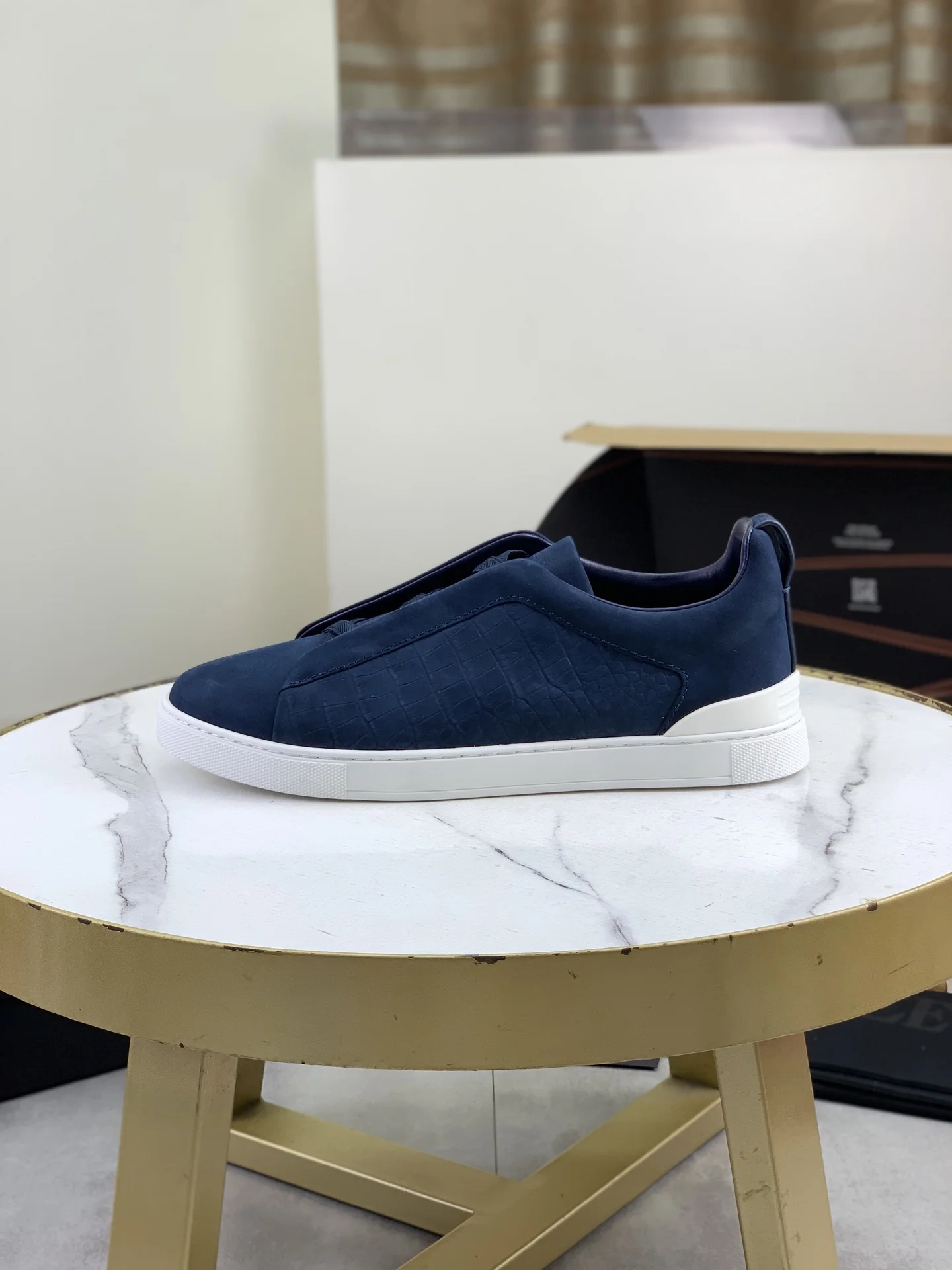 ZEGNA Sneakers Canvas Rubber Blue-White EU39-44 D60202609110945
