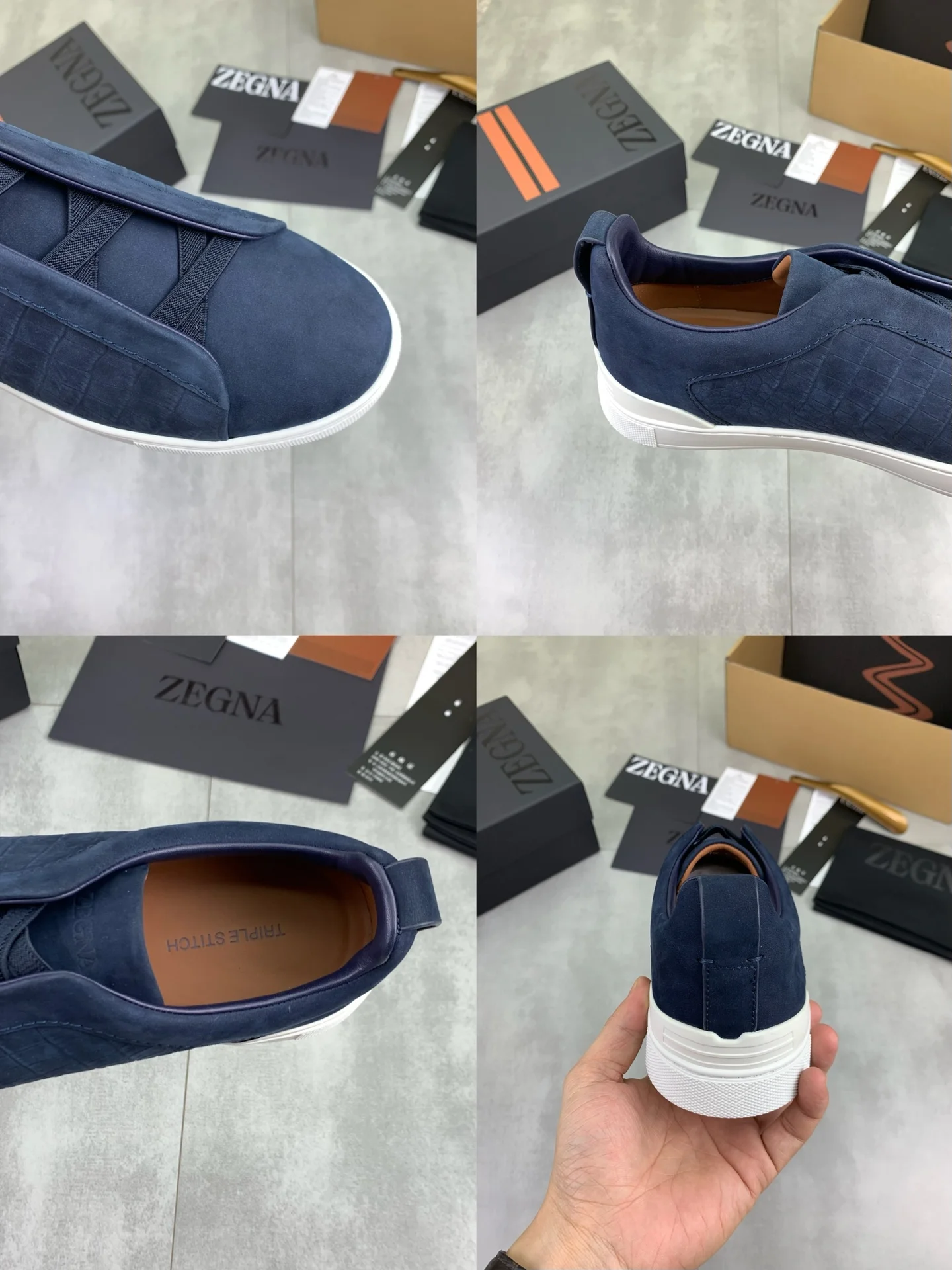 ZEGNA Sneakers Canvas Rubber Blue-White EU39-44 D60202609110945 - Image 10