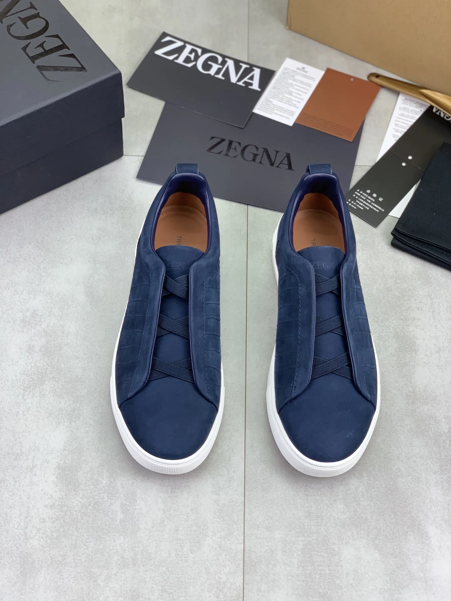 ZEGNA Sneakers Canvas Rubber Blue-White EU39-44 D60202609110945 - Image 3