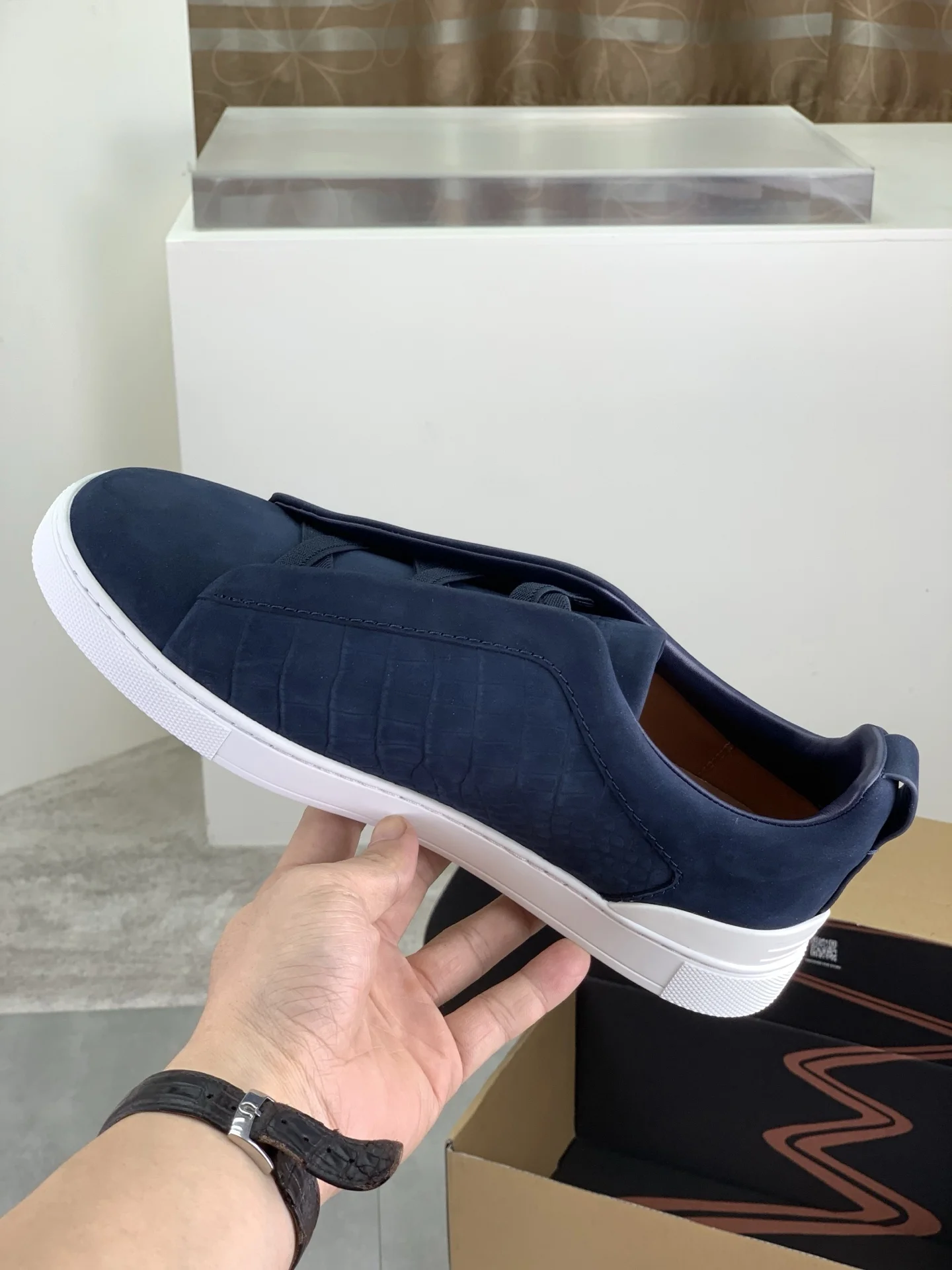 ZEGNA Sneakers Canvas Rubber Blue-White EU39-44 D60202609110945 - Image 7