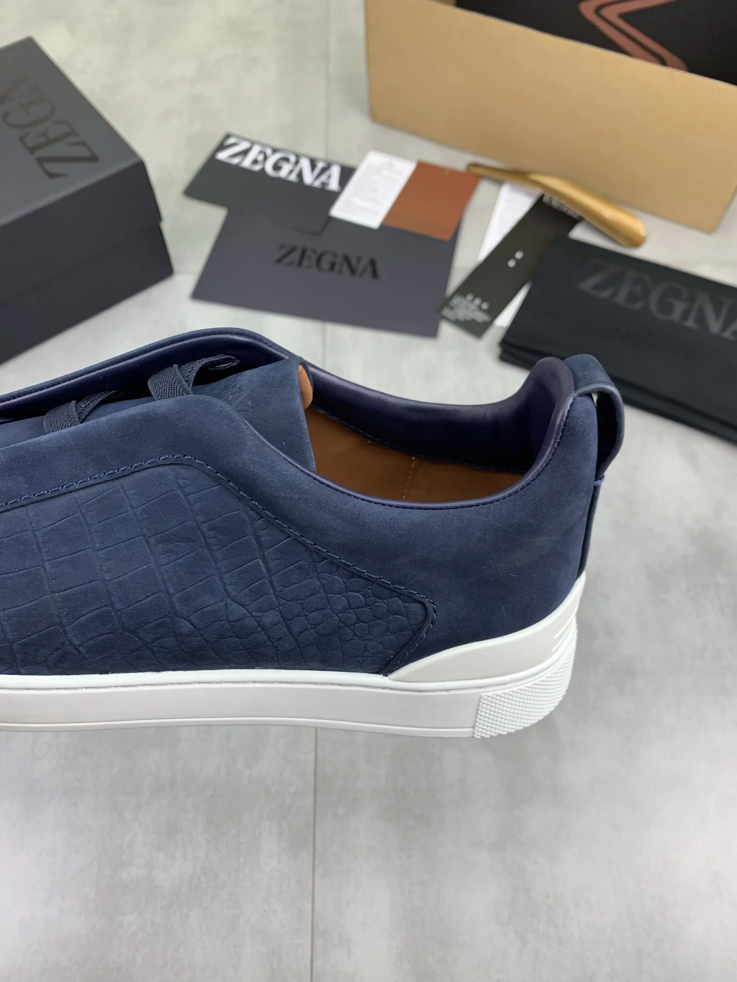 ZEGNA Sneakers Canvas Rubber Blue-White EU39-44 D60202609110945 - Image 8