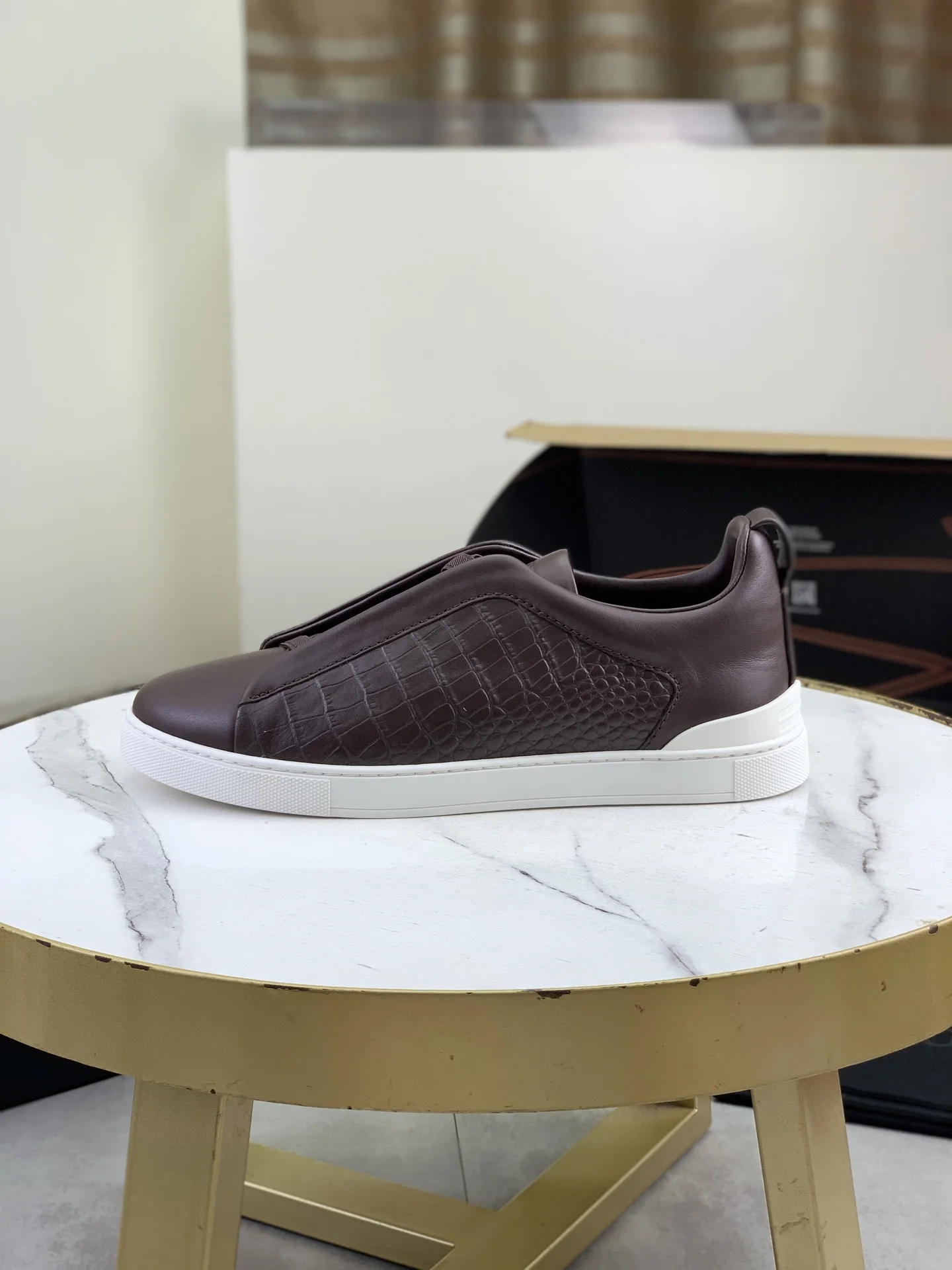 ZEGNA Sneakers Canvas Rubber Brown-White EU39-44 D60202609110938