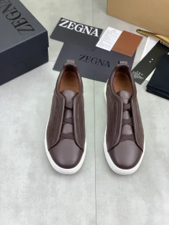 Alternative view of ZEGNA Sneakers Canvas Rubber Brown-White EU39-44 D60202609110938