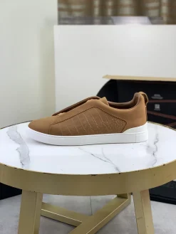 ZEGNA Sneakers Canvas Rubber Brown-White EU39-44 D60202609110943