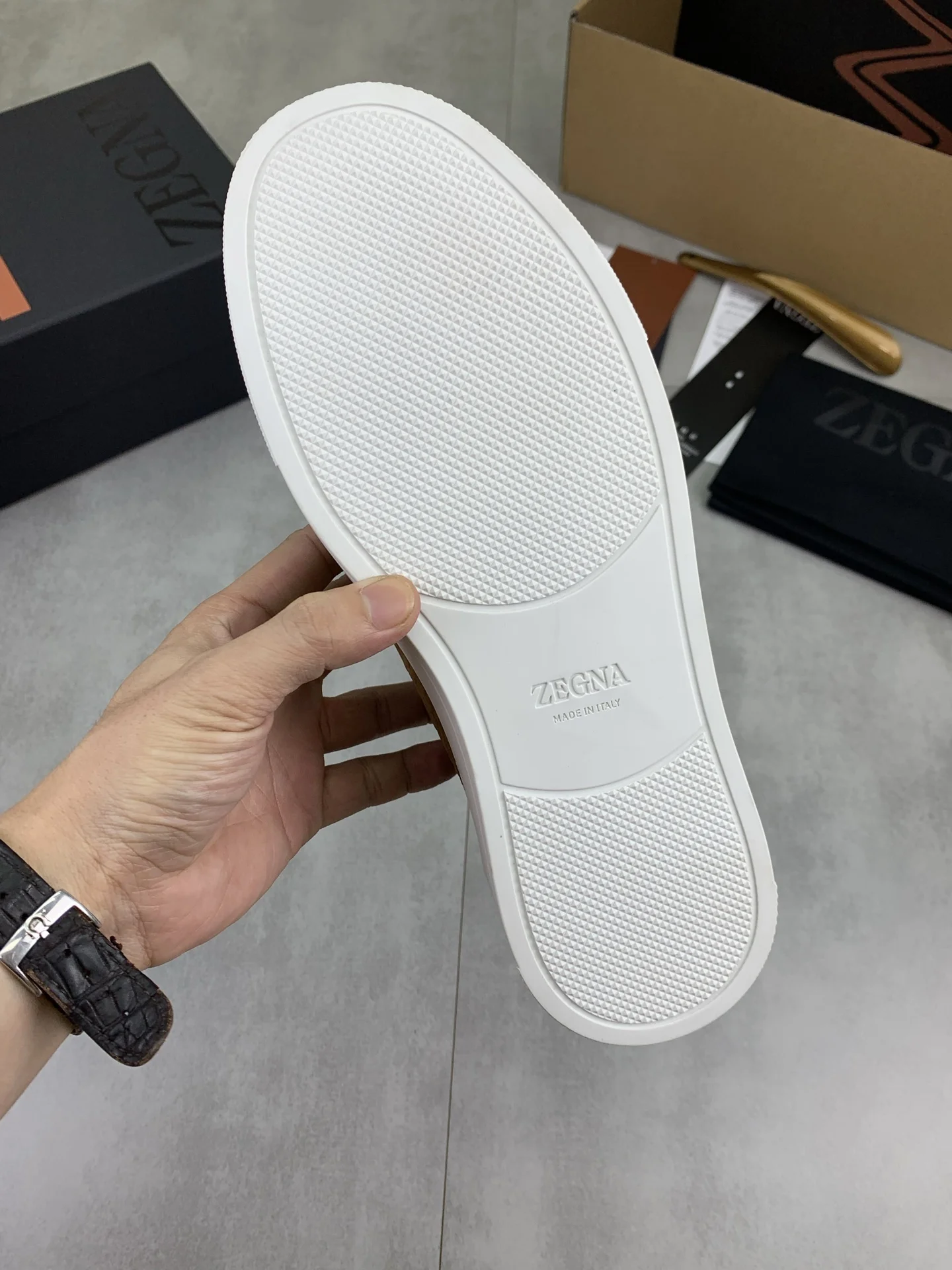 ZEGNA Sneakers Canvas Rubber Brown-White EU39-44 D60202609110943 - Image 8