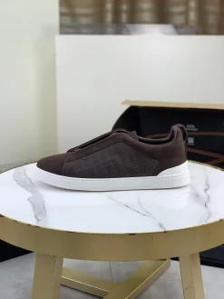ZEGNA Sneakers Canvas Rubber Brown-White EU39-44 D60202609110944