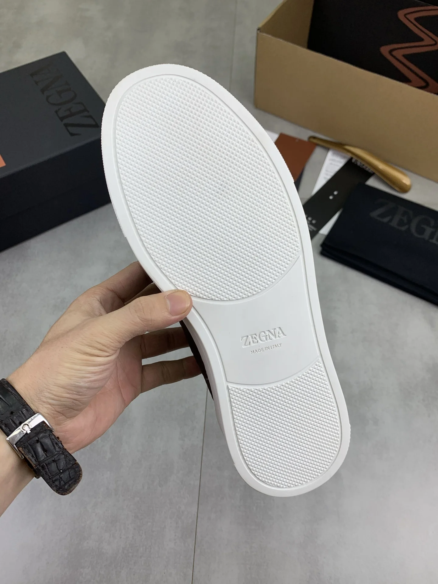 ZEGNA Sneakers Canvas Rubber Brown-White EU39-44 D60202609110944 - Image 8