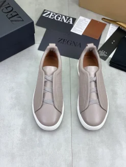 Alternative view of ZEGNA Sneakers Canvas Rubber Taupe-White EU39-44 D60202609110939