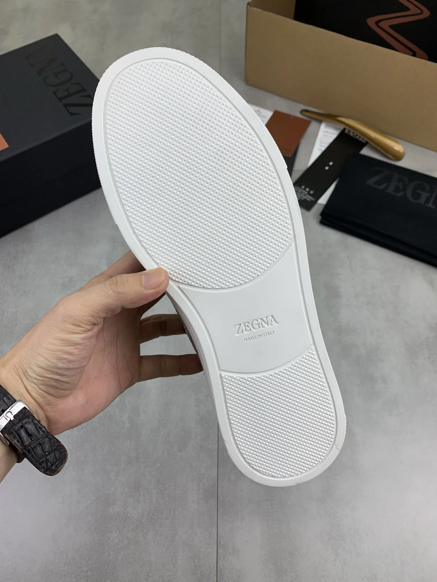 ZEGNA Sneakers Canvas Rubber Taupe-White EU39-44 D60202609110939 - Image 8