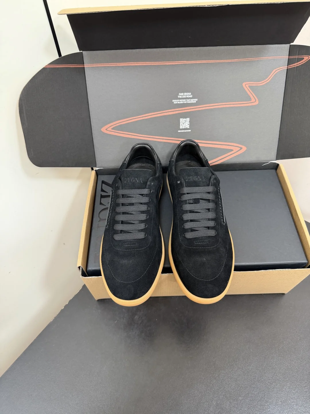 ZEGNA Sneakers Leather Black-Tan EU39-47 C20202609110773