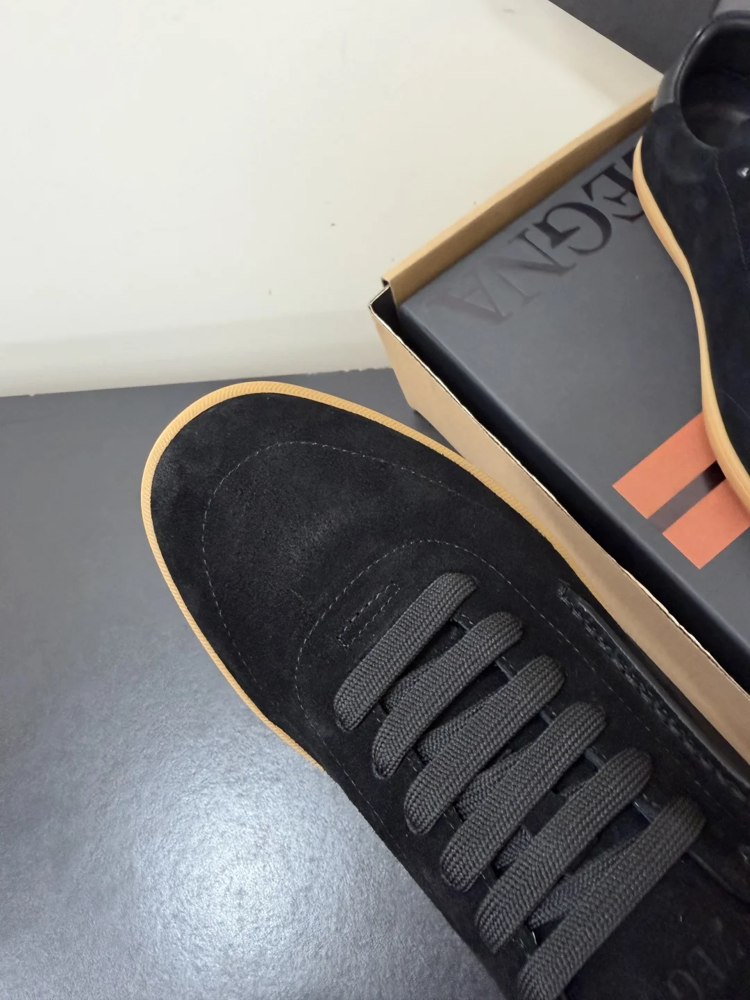ZEGNA Sneakers Leather Black-Tan EU39-47 C20202609110773 - Image 6