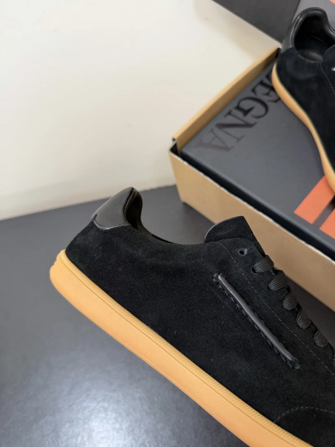ZEGNA Sneakers Leather Black-Tan EU39-47 C20202609110773 - Image 8