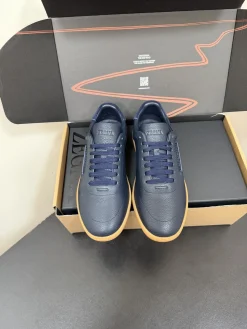 ZEGNA Sneakers Suede Calf Leather Blue-Brown EU39-47 C20202609110772