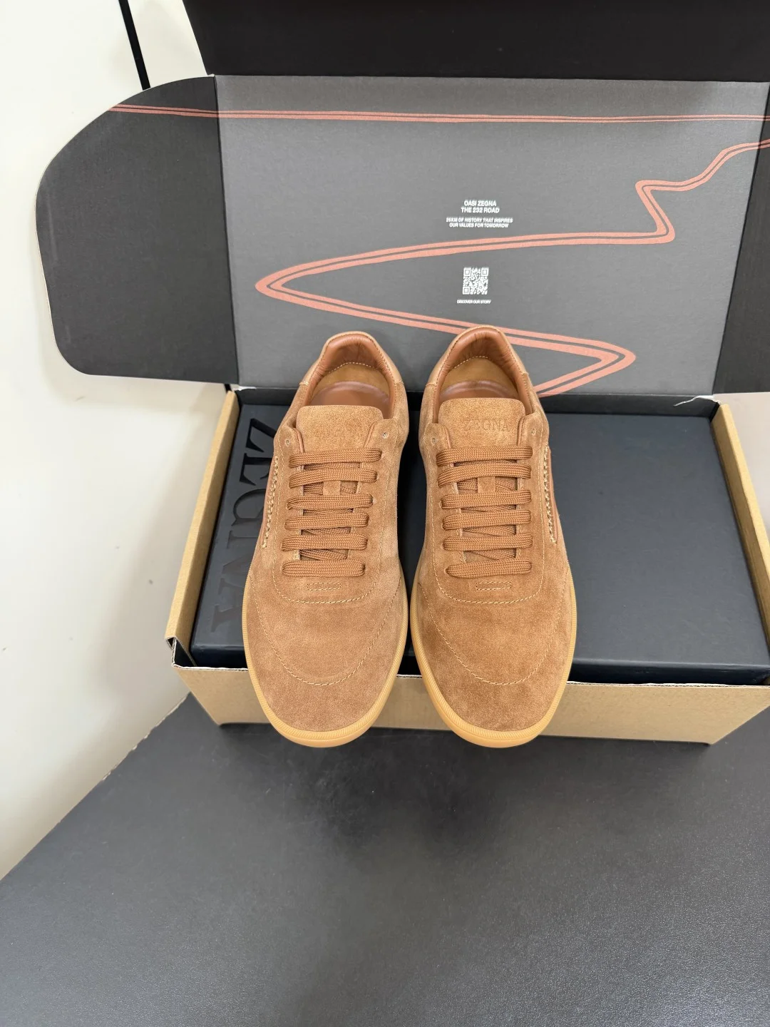 ZEGNA Sneakers Suede Calf Leather Brown EU39-47 C20202609110776