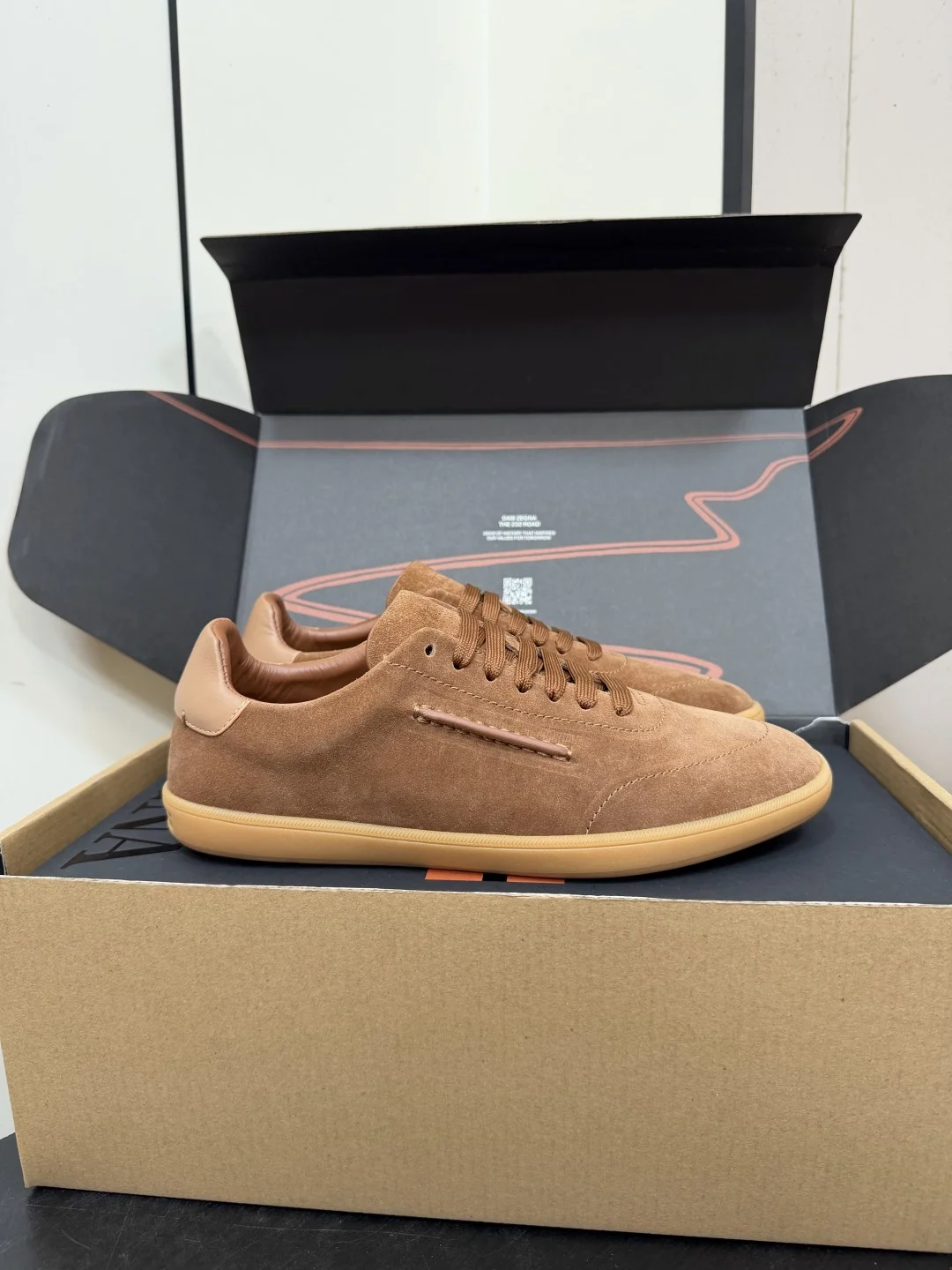 ZEGNA Sneakers Suede Calf Leather Brown EU39-47 C20202609110776 - Image 4