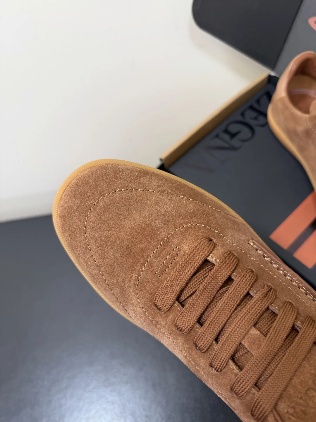 ZEGNA Sneakers Suede Calf Leather Brown EU39-47 C20202609110776 - Image 6