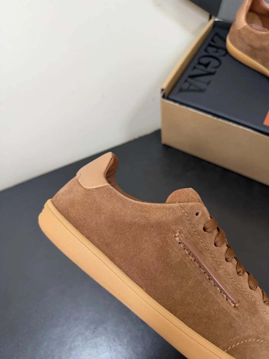ZEGNA Sneakers Suede Calf Leather Brown EU39-47 C20202609110776 - Image 8