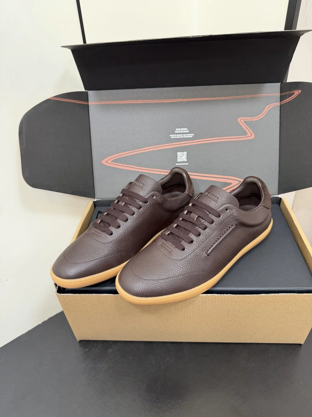 ZEGNA Sneakers Suede Calf Leather Brown-Tan EU39-47 C20202609110771 - Image 3